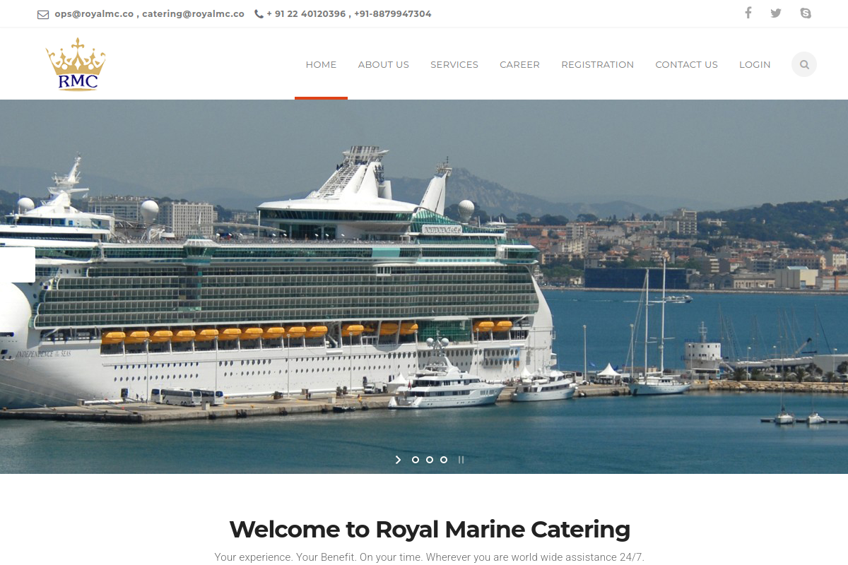 Homepage preview of Royal Marine Catering
